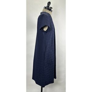J. McLaughlin Women's  Navy Blue Knit Swing Dress Short Sleeve Size S Geographic
